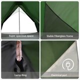  Obiteljski šator s krovom Zelena i bijela 256 x 256 x 185 cm | shoptok.hr