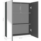 vidaXL Kopalniška omarica z ogledalom 60x15x75 cm MDF antracitna | Shoptok.si