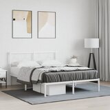  Metalni okvir za krevet s uzglavljem bijeli 140 x 200 cm | shoptok.hr