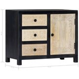  Ručno izrezbareni bočni ormarić sivi 75x35x60 cm od drva manga - Siva 1 | shoptok.hr
