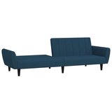 vidaXL Kavč dvosed z ležiščem moder žamet | Shoptok.si
