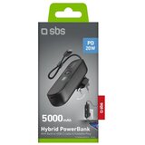 Sbs Prenosna baterija z vgrajenim vtičem Hybrid 5000mAh PD 20W črne barve, (5000265640) | Shoptok.si