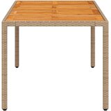  Vrtni stol bež 190 x 90 x 75 cm poliratan i bagremovo drvo | shoptok.hr