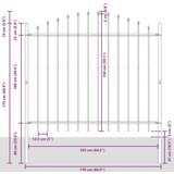  Vrtnikova ograja s hoop vrhom Siva 13.6x1.5 m Jeklo, (22015032) | Shoptok.si