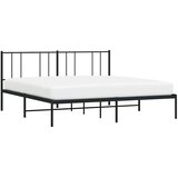  Metalni okvir za krevet s uzglavljem crni 200x200 cm | Eponuda.com