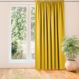  Curtain MILANA color mustard style classic 5 cm pole pocket with 3 cm fringe chenille 220x175 HOMEDE | shoptok.hr