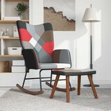  Stolica za ljuljanje s osloncem za noge patchwork od tkanine | shoptok.hr