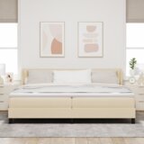  Postelja boxspring z vzmetnico z vzmetnico krema 200 x 200 cm, (5000128011) Slike