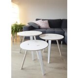 TOJO Odlagalna miza RUND, brezova multipleks plošča, z belim premazom, V x Ø 500 x 500 mm | Shoptok.si