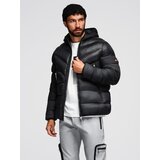 Ombre Men's long quilted jacket with large pockets - beige | Shoptok.si