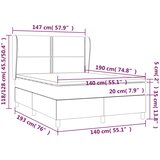  s oprugama i madracem tamnosivi 140x190 cm baršunasti | shoptok.hr
