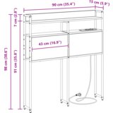 vidaXL skladišno uzglavlje dimljeni hrast 90 cm konstruirano drvo | shoptok.hr