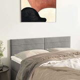  Posteljno vzglavje 2 kosa svetlo sivo 72x5x78/88 cm žamet, (20735438) Cene