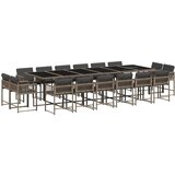  17-dijelni vrtni blagovaonski set s jastucima poliratan sivi | shoptok.hr