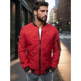 DStreet Kurtka męska pikowana bomber jacket czerwona | shoptok.hr