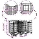  Gabionski uzdignuti krevet Srebrno 100 x 50 x 60 cm - 100 x 50 x 60 cm | shoptok.hr