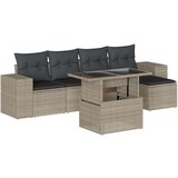 vidaXL 6-dijelni set vrtnih sofa od poliratana s jastucima svjetlosivi | shoptok.hr