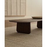 Kave Home Tamno smeđi stolić za kavu od punog hrasta 64x146 cm Pirita – | shoptok.hr