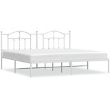  Metalni okvir za krevet s uzglavljem bijeli 193x203 cm | Eponuda.com
