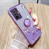 INORCO Za Xiaomi 11T 5G/11T Pro 5G TPU ovitek za telefon s cvetličnim ovitkom za telefon z nosorogovim stojalom, (22033289) Cene
