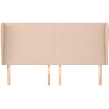  Uzglavlje s ušima boja cappuccina 203x23x118/128cm umjetna koža | shoptok.hr