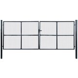 vidaXL mrežasta vrtna vrata od pocinčanog čelika 400 x 150 cm siva Cijene