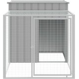  Kavez za kokoši s ograđenim prostorom svijetlo sivi 110x201x110 cm pocinčani čelik | shoptok.hr