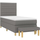  Krevet s oprugama i madracem tamnosivi 100 x 200 cm od tkanine | shoptok.hr