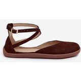 Zazoo Ladies Suede Ballerinas Barefoot with Straps 191 Chocolate | shoptok.hr