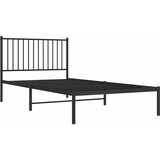  Metalni okvir za krevet s uzglavljem crni 100x200 cm | shoptok.hr