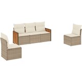  5-dijelni vrtni set sofa s jastucima bež od poliratana | shoptok.hr