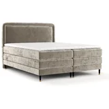 Svetlo rjava boxspring postelja 200x200 cm Dove –