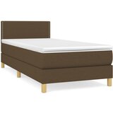 Maison Chic Box spring postelja - Vzmetna postelja z vzmetnico temno rjava 90x200 cm blago SL13058, (21902633) Cene