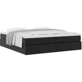  Otomanski okvir kreveta s madracima crni 200x200cm umjetna koža | shoptok.hr
