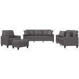 Maison Chic Sedežna garnitura - kavč z vzglavniki 4-delna sivo umetno usnje, (21728892) | Shoptok.si