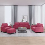  4-dijelni set sofa s jastucima crvena boja vina baršunasti | shoptok.hr
