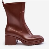 Boto Women's Matte Boots Botki On Heel Brown Bertaida | Shoptok.si