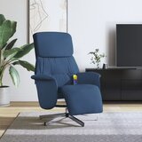 vidaXL Masažni naslanjač z oporo za noge modro blago | Shoptok.si