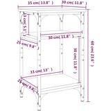  Bočni stolić smeđa boja hrasta 35x30x60 cm konstruirano drvo | shoptok.hr