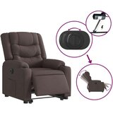vidaXL Električni naslonjač na podizanje od tkanine tamnosmeđi | shoptok.hr