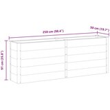  Vrtna posuda za sadnju 250 x 50 x 91 cm WPC siva | shoptok.hr