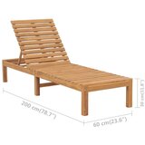  Ležalnik iz trdne tikovine, (20661169) | Shoptok.si