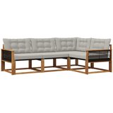 vidaXL Zunanja garnitura za sedenje 4 pcs Naravna in svetlo siva, (5000279883) | Shoptok.si