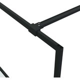 Pregrada za tuš crna 115 x 195 cm s napola mutnim staklom ESG | Eponuda.com