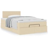 vidaXL Otomanski okvir kreveta s madracem krem 120x200cm od tkanine | shoptok.hr