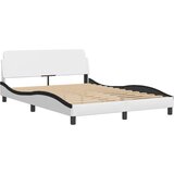  The Living Store Posteljni okvir z vzglavjem bel in črn 140x190 cm umetno usnje - Posteljni Okvir, (21500004) | Shoptok.si
