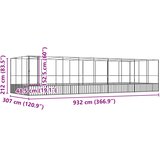  Kavez za ptice s produžetkom srebrni 932x307x212 cm čelični | shoptok.hr