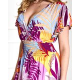 Resti Purple women's long dress with floral print - Clothing | Shoptok.si