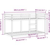 Krevet na kat voštano smeđi 80 x 200 cm od masivne borovine | shoptok.hr