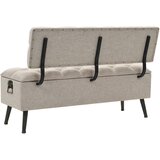  Klupa za pohranu s naslonom 110 cm Krem Tkanina | shoptok.hr